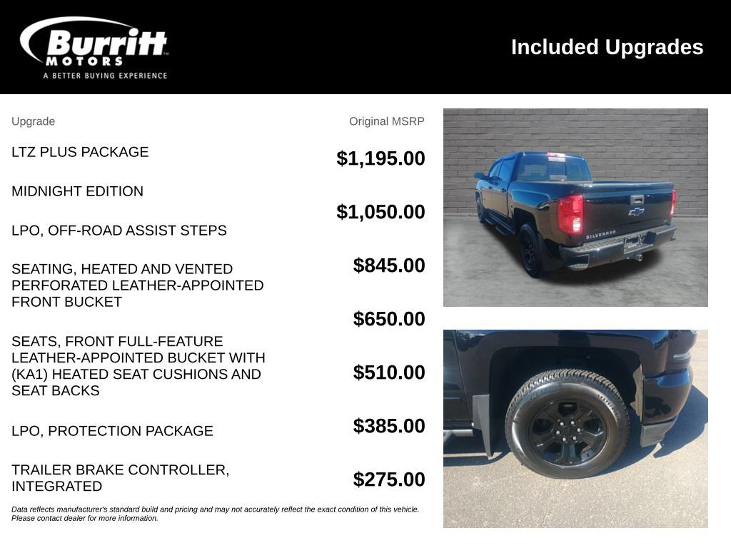 Used 2018 Chevrolet Silverado 1500 LTZ Z71 w/ LTZ Plus Package AWD/4WD image 3