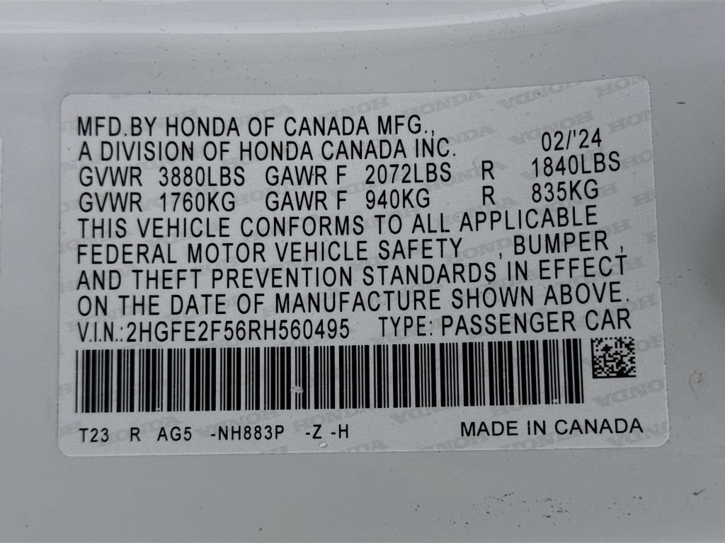 Certified 2024 Honda Civic Sport image 44