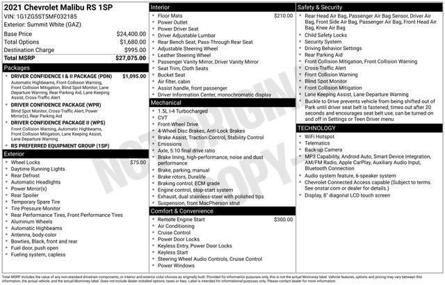 Used 2021 Chevrolet Malibu RS FWD image 7