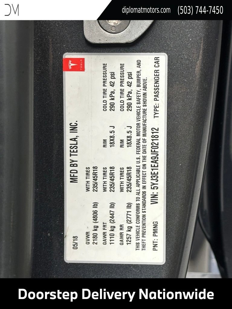 Used 2018 Tesla Model 3 Long Range RWD image 42
