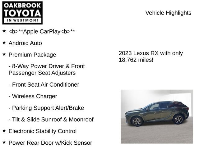 Used 2023 Lexus RX 350 Premium w/ Cold Area Package AWD/4WD image 8