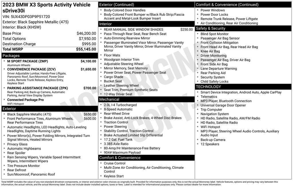 Used 2023 BMW X3 sDrive30i w/ M Sport Package RWD image 58