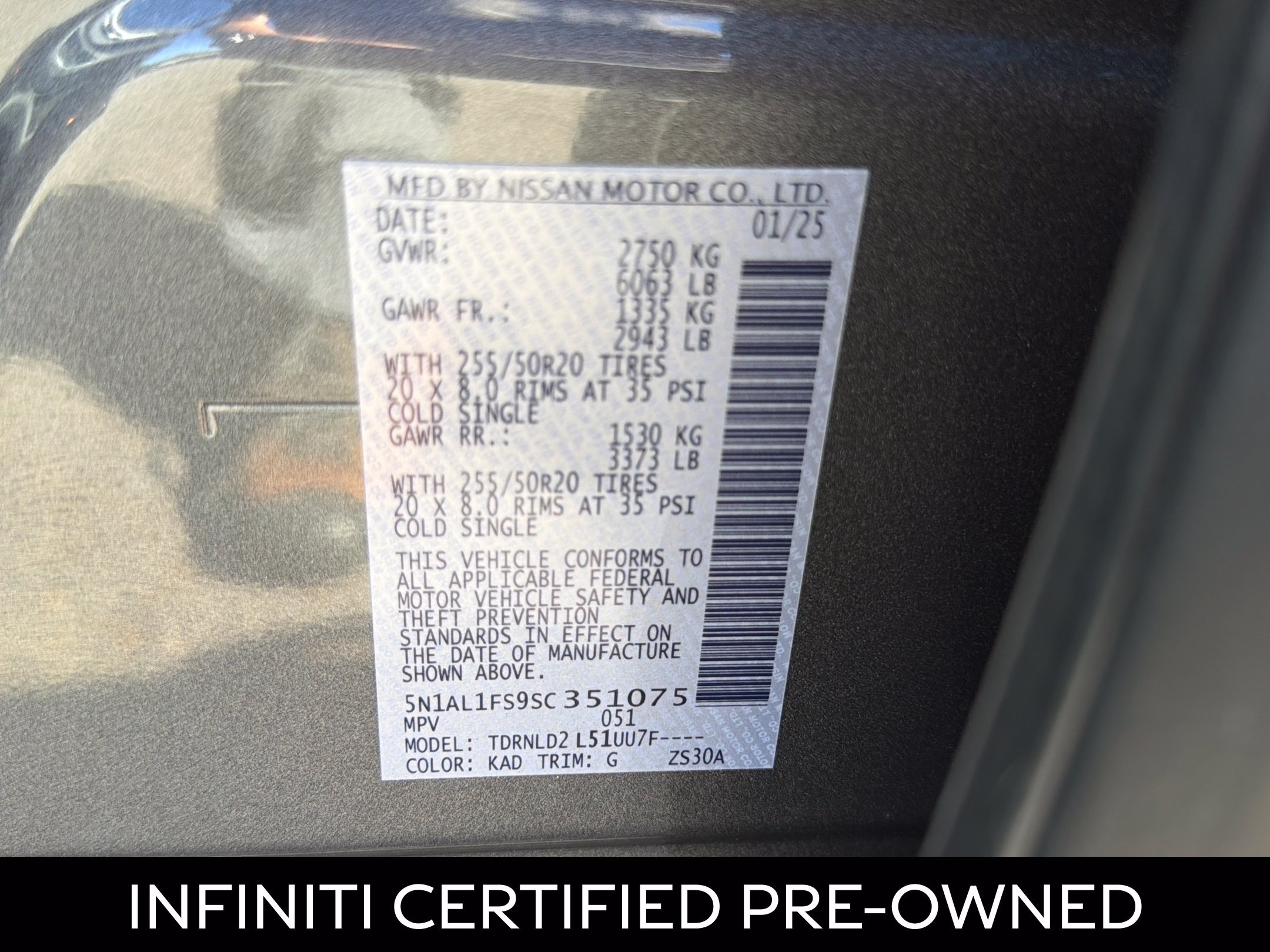 Certified 2025 INFINITI QX60 Luxe w/ Vision Package AWD/4WD image 28