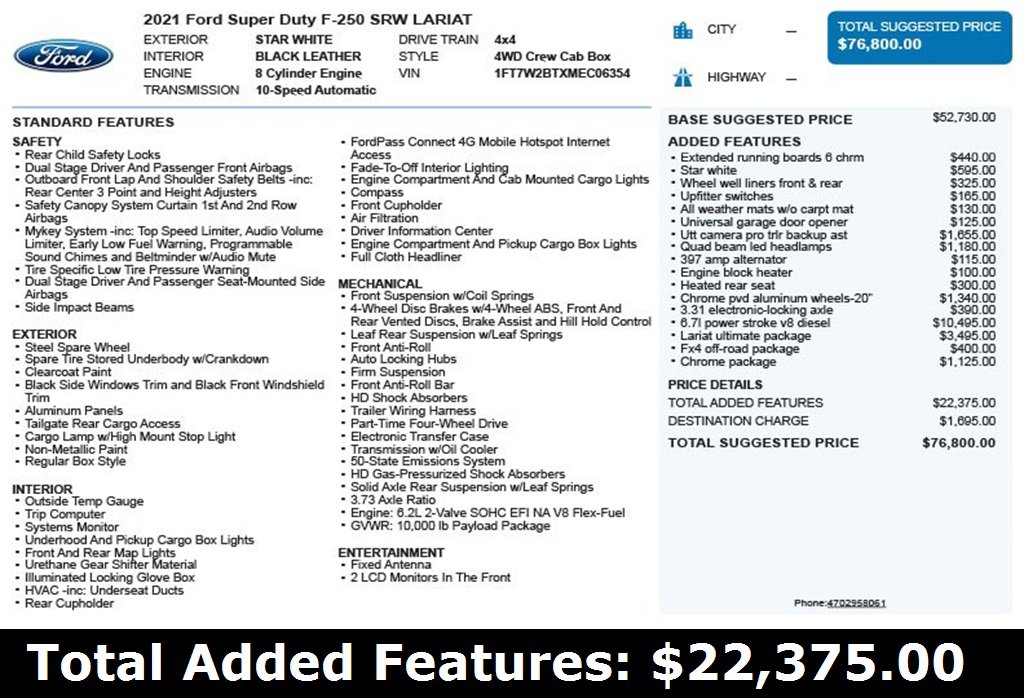 Used 2021 Ford F250 Lariat w/ Lariat Ultimate Package image 3