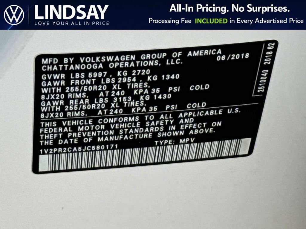 Used 2018 Volkswagen Atlas SE w/ R-Line Package image 26