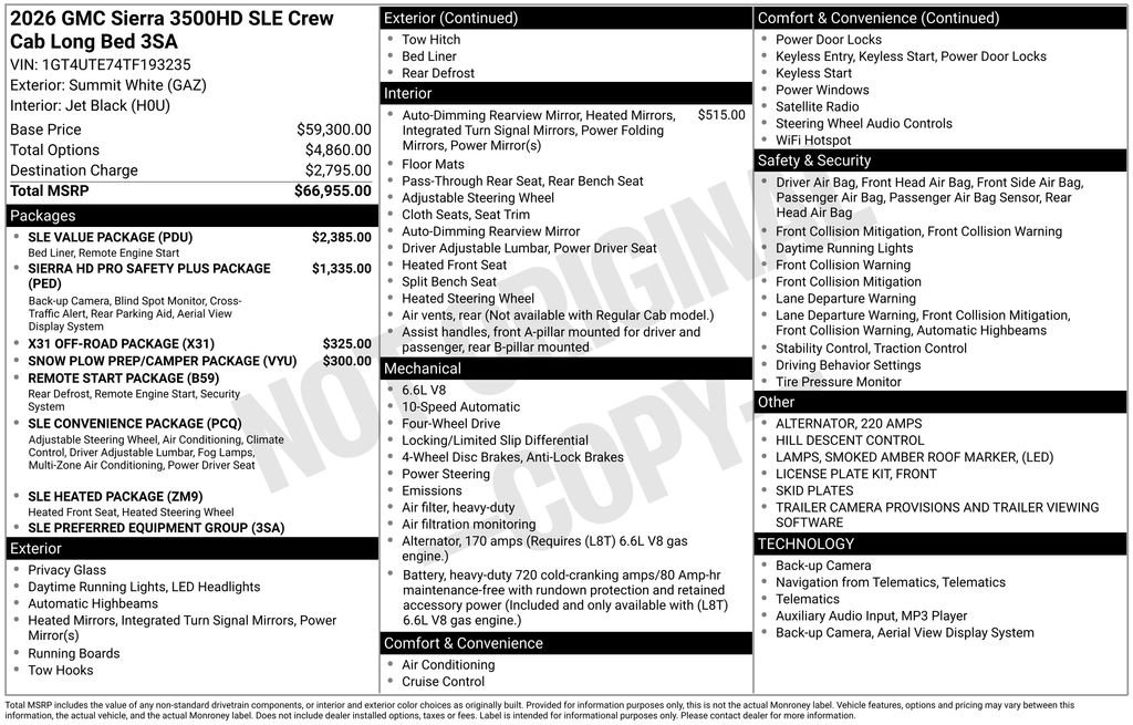 New 2026 GMC Sierra 3500 SLE w/ SLE Value Package image 4