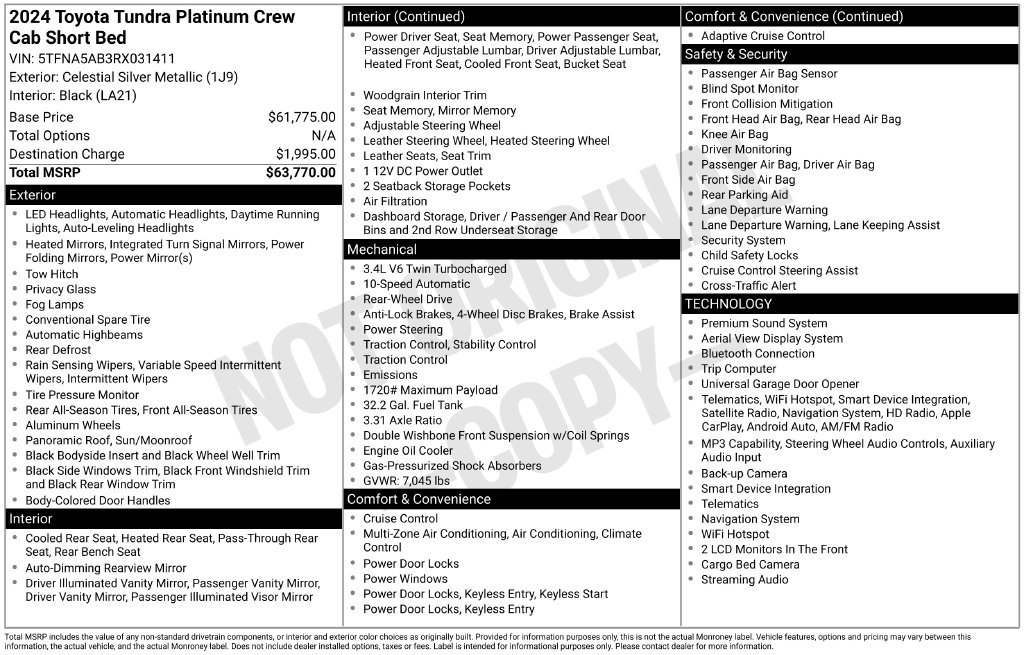 Used 2024 Toyota Tundra Platinum RWD image 36