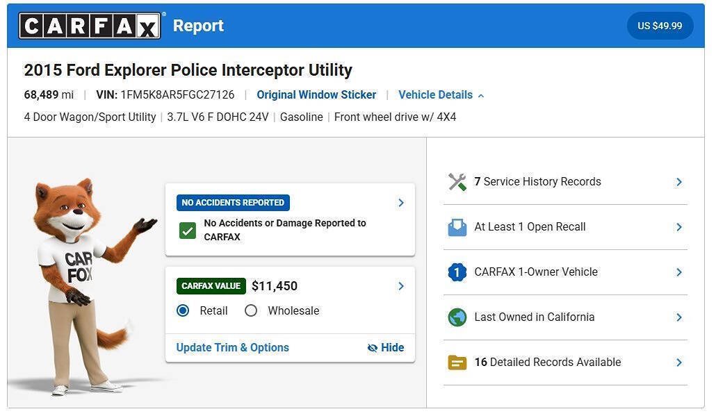 Used 2015 Ford Explorer 4WD Police Interceptor image 2