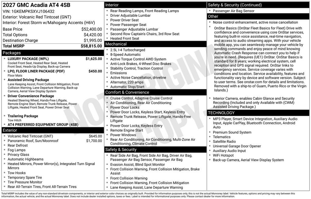 New 2027 GMC Acadia AT4 w/ Luxury Package AWD/4WD image 24