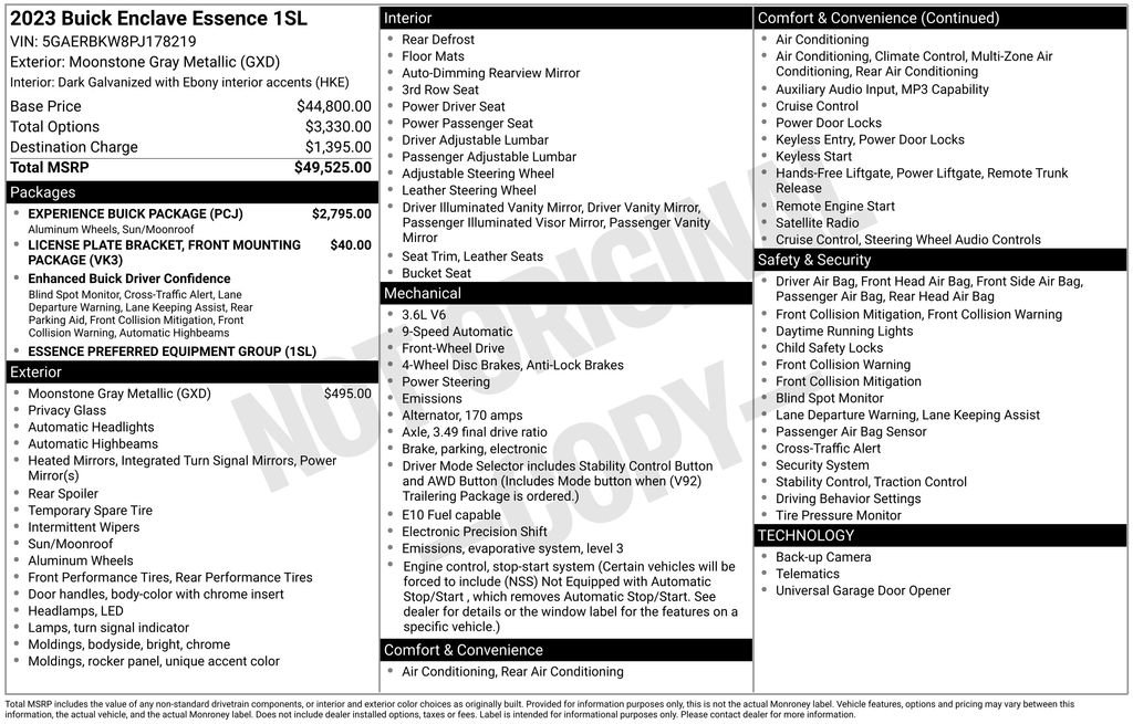Used 2023 Buick Enclave Essence w/ Experience Buick Package FWD image 33
