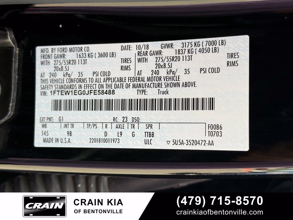 Used 2018 Ford F150 Platinum w/ Equipment Group 701A Luxury AWD/4WD image 34