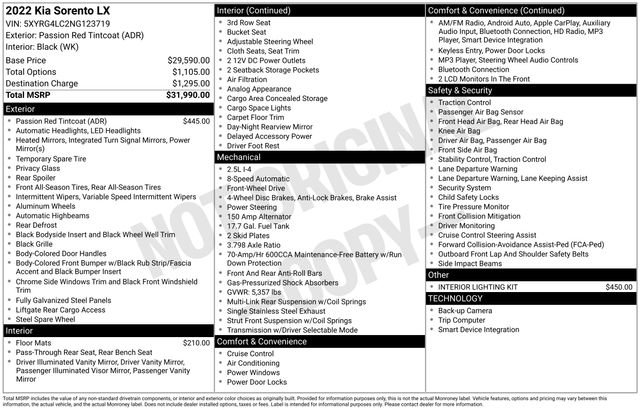 Used 2022 Kia Sorento LX image 9