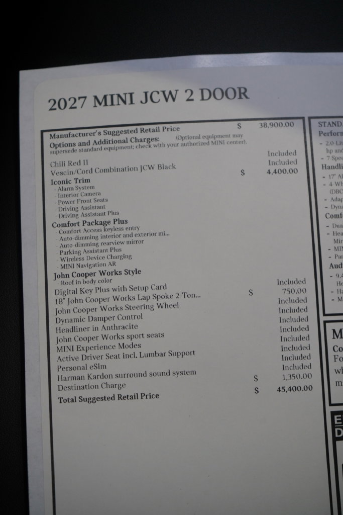 New 2027 MINI Cooper John Cooper Works FWD image 18
