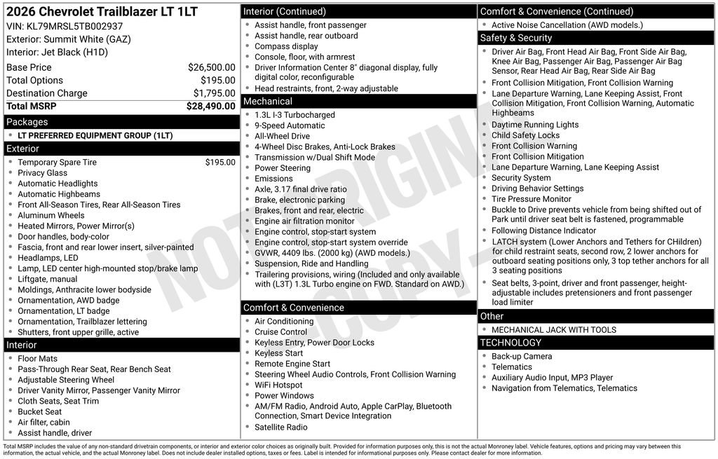 Used 2026 Chevrolet TrailBlazer LT AWD/4WD image 19