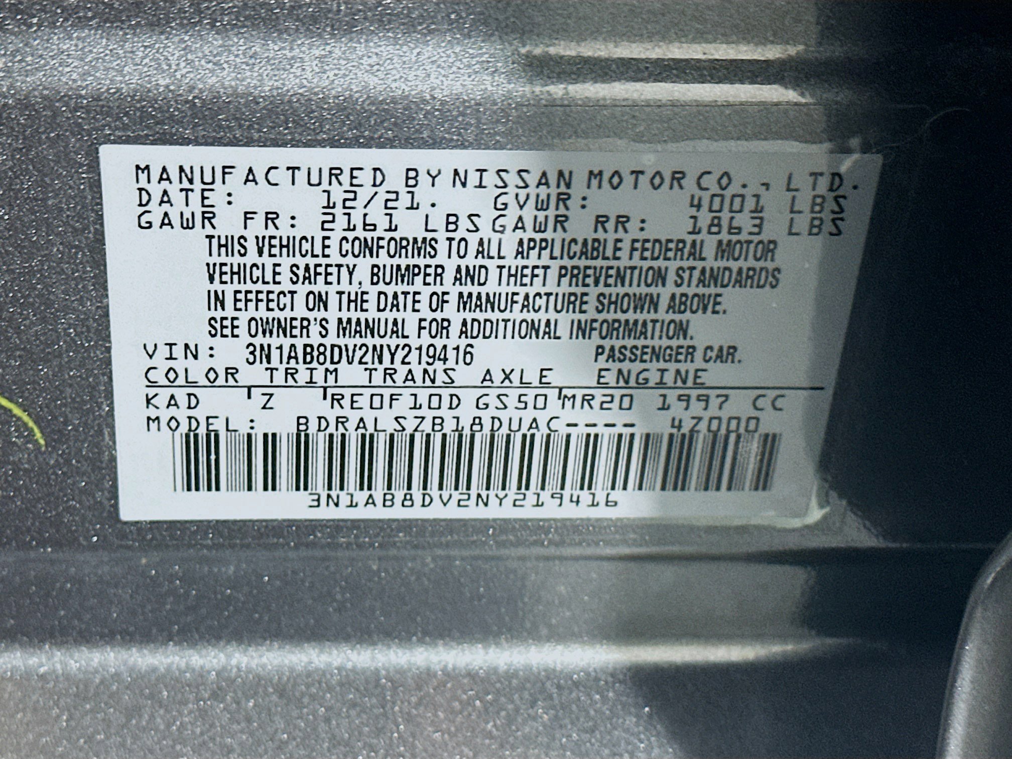 Used 2022 Nissan Sentra SR w/ SR Premium Package FWD image 12