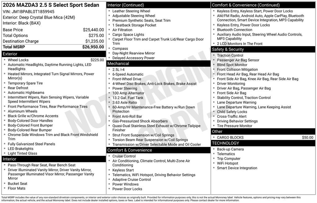 New 2026 MAZDA MAZDA3 s Sport image 33
