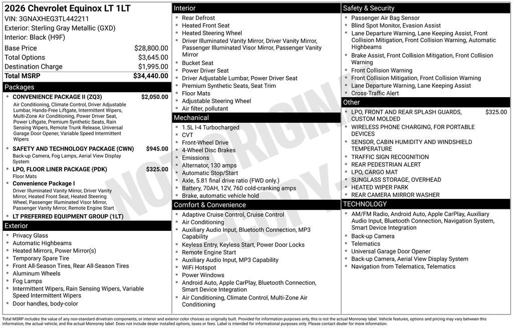 New 2026 Chevrolet Equinox LT w/ Convenience Package II FWD image 11