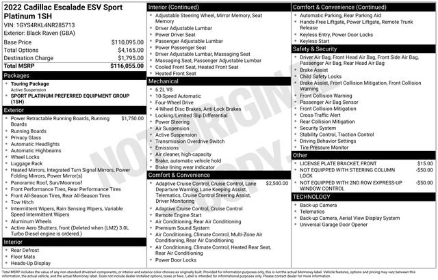 Used 2022 Cadillac Escalade ESV Sport Platinum image 17