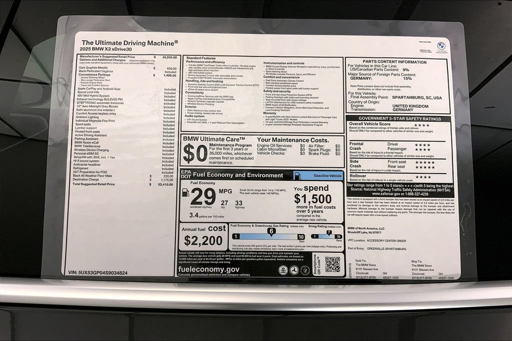 New 2025 BMW X3 xDrive30i w/ Convenience Package AWD/4WD image 12