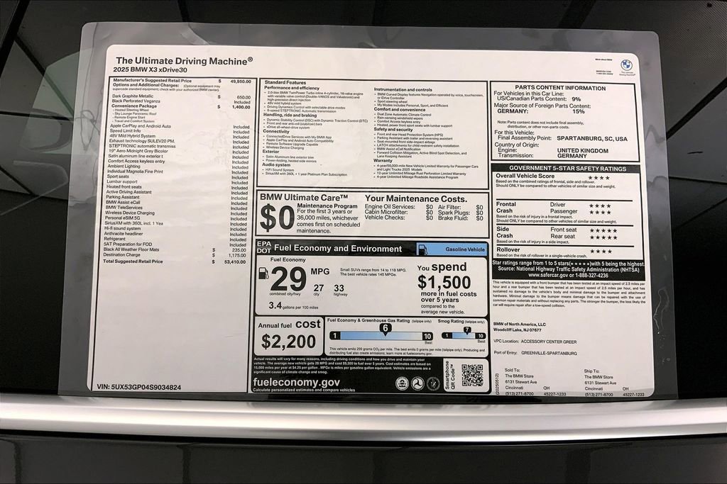 New 2025 BMW X3 xDrive30i w/ Convenience Package image 12