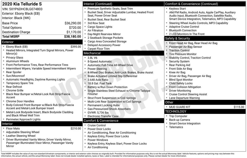 Used 2020 Kia Telluride S AWD/4WD image 2