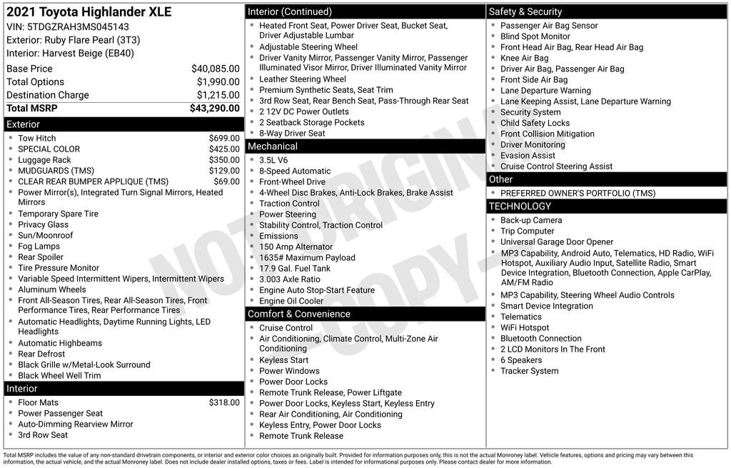 Used 2021 Toyota Highlander XLE FWD image 27