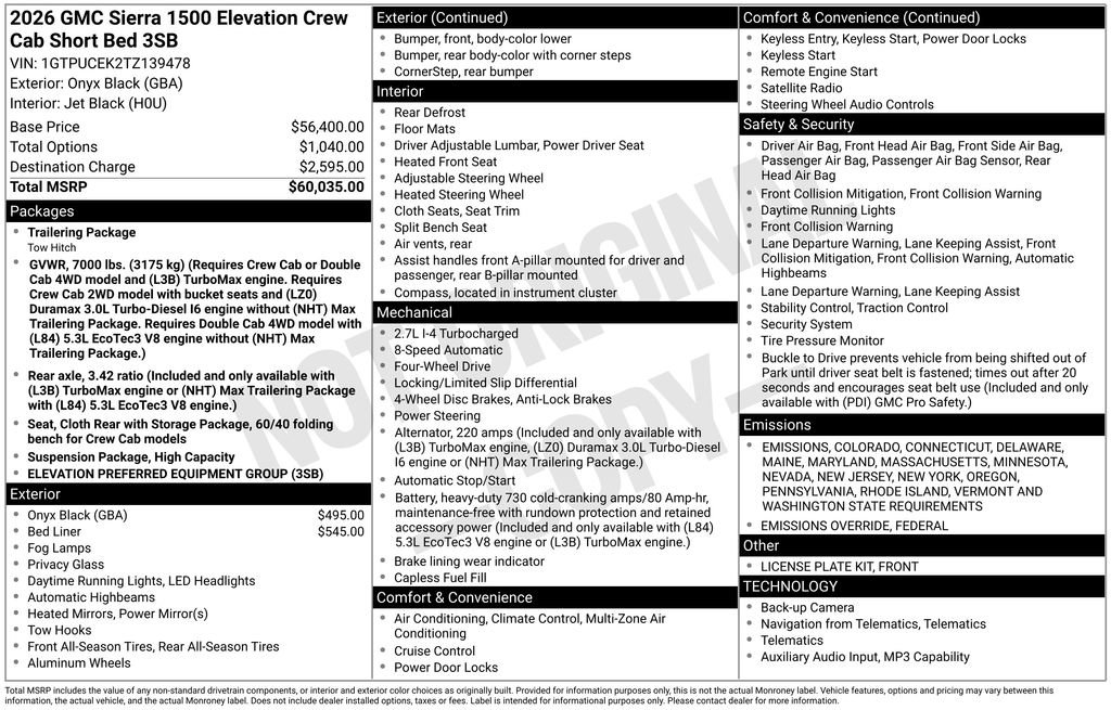 New 2026 GMC Sierra 1500 Elevation image 6