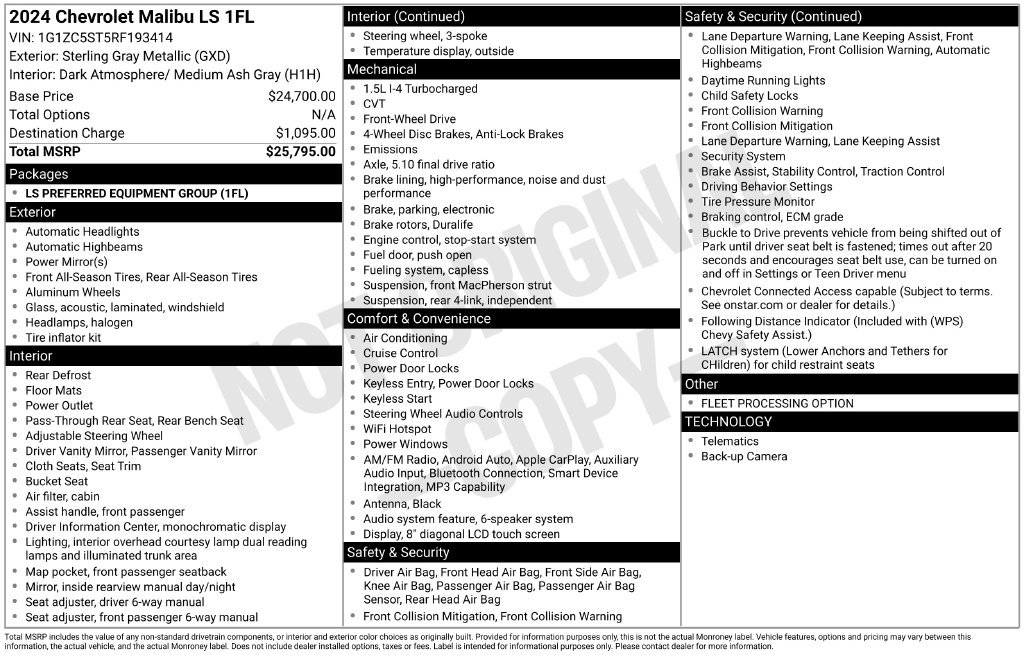 Used 2024 Chevrolet Malibu LS FWD image 21