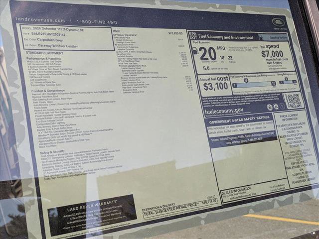 New 2026 Land Rover Defender 110 X-Dynamic SE image 20