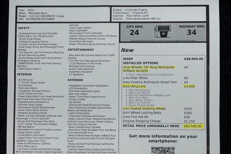 Used 2025 Mercedes-Benz CLE 300 4MATIC Coupe image 51