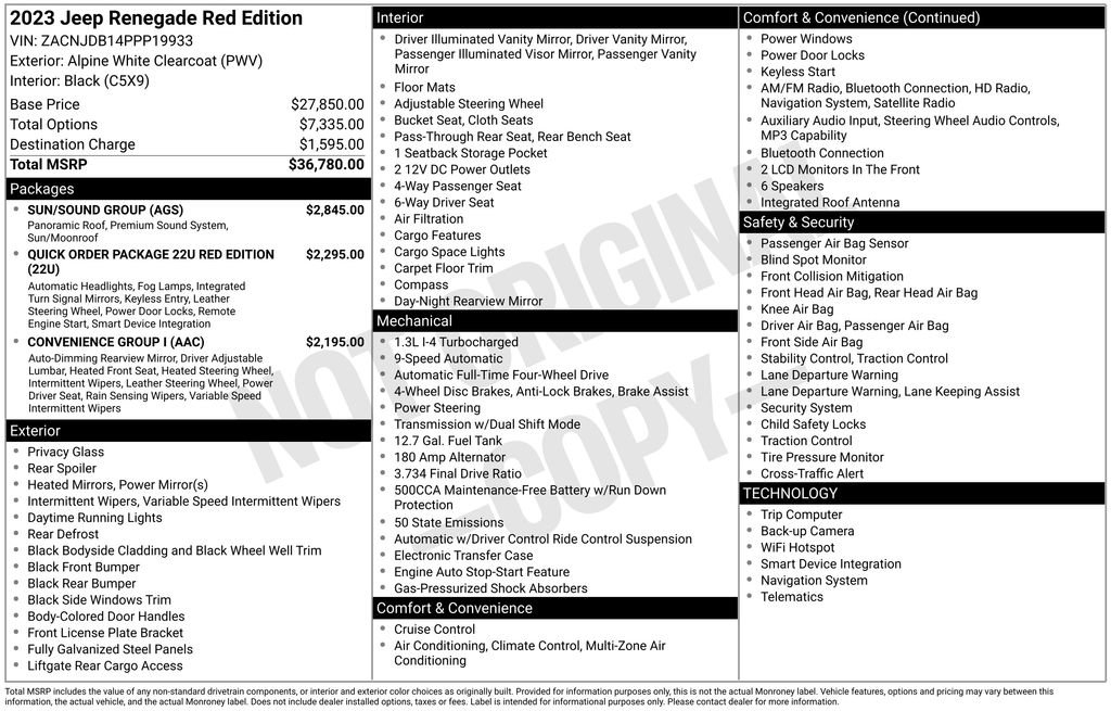 Used 2023 Jeep Renegade Latitude w/ Sun/Sound Group AWD/4WD image 3