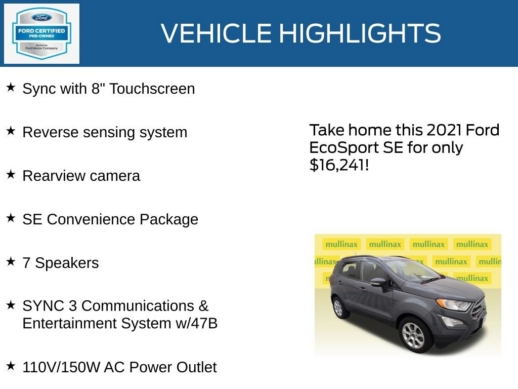 Used 2021 Ford EcoSport SE w/ SE Convenience Package FWD image 23