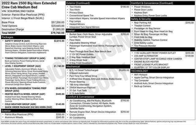 Certified 2022 RAM 2500 Big Horn w/ Safety Group B image 23