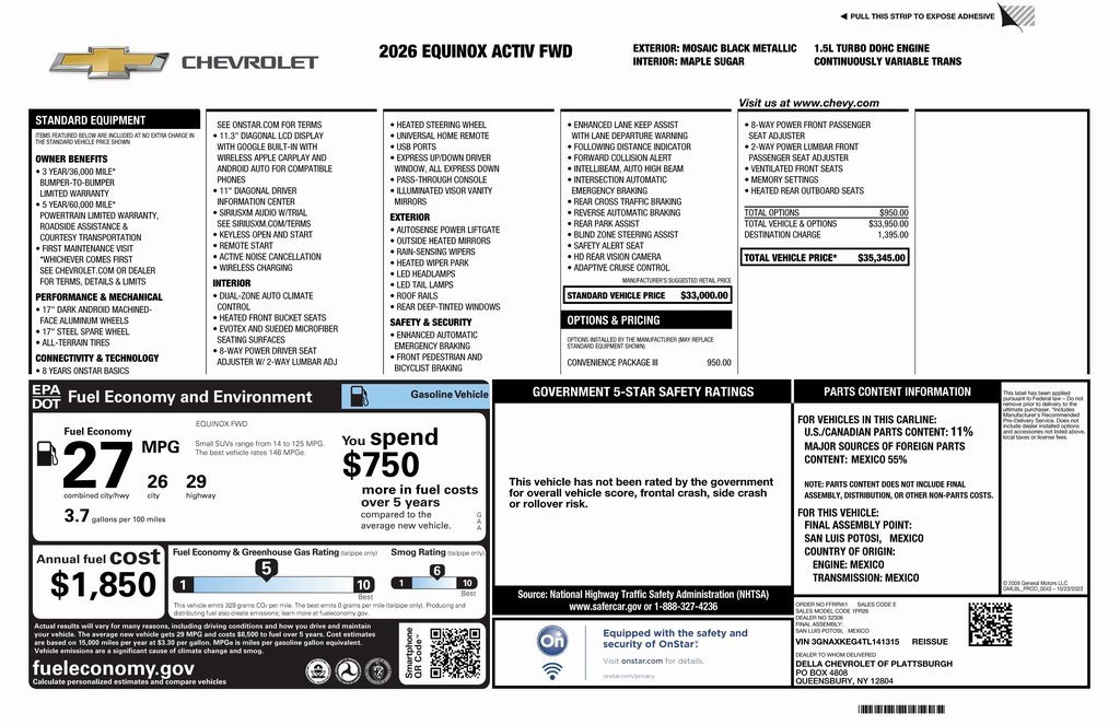 Certified 2026 Chevrolet Equinox ACTIV w/ Convenience Package III image 4