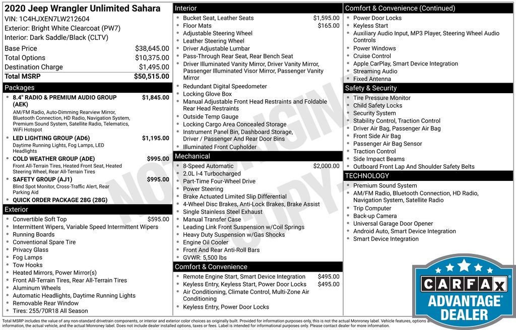 Used 2020 Jeep Wrangler Unlimited Sahara image 11