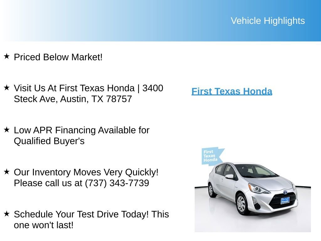 Used 2015 Toyota Prius C Two FWD image 9