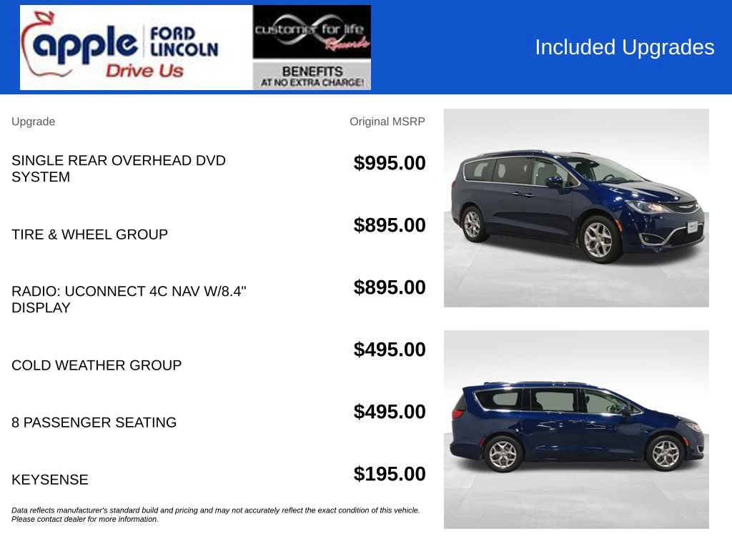 Used 2019 Chrysler Pacifica Touring Plus w/ Tire & Wheel Group FWD image 4