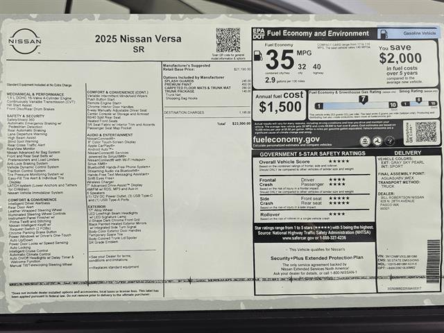 New 2025 Nissan Versa SR image 40