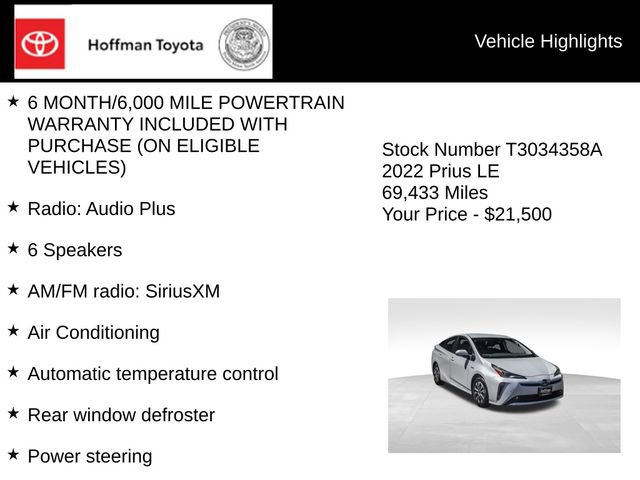 Used 2022 Toyota Prius LE AWD/4WD image 5