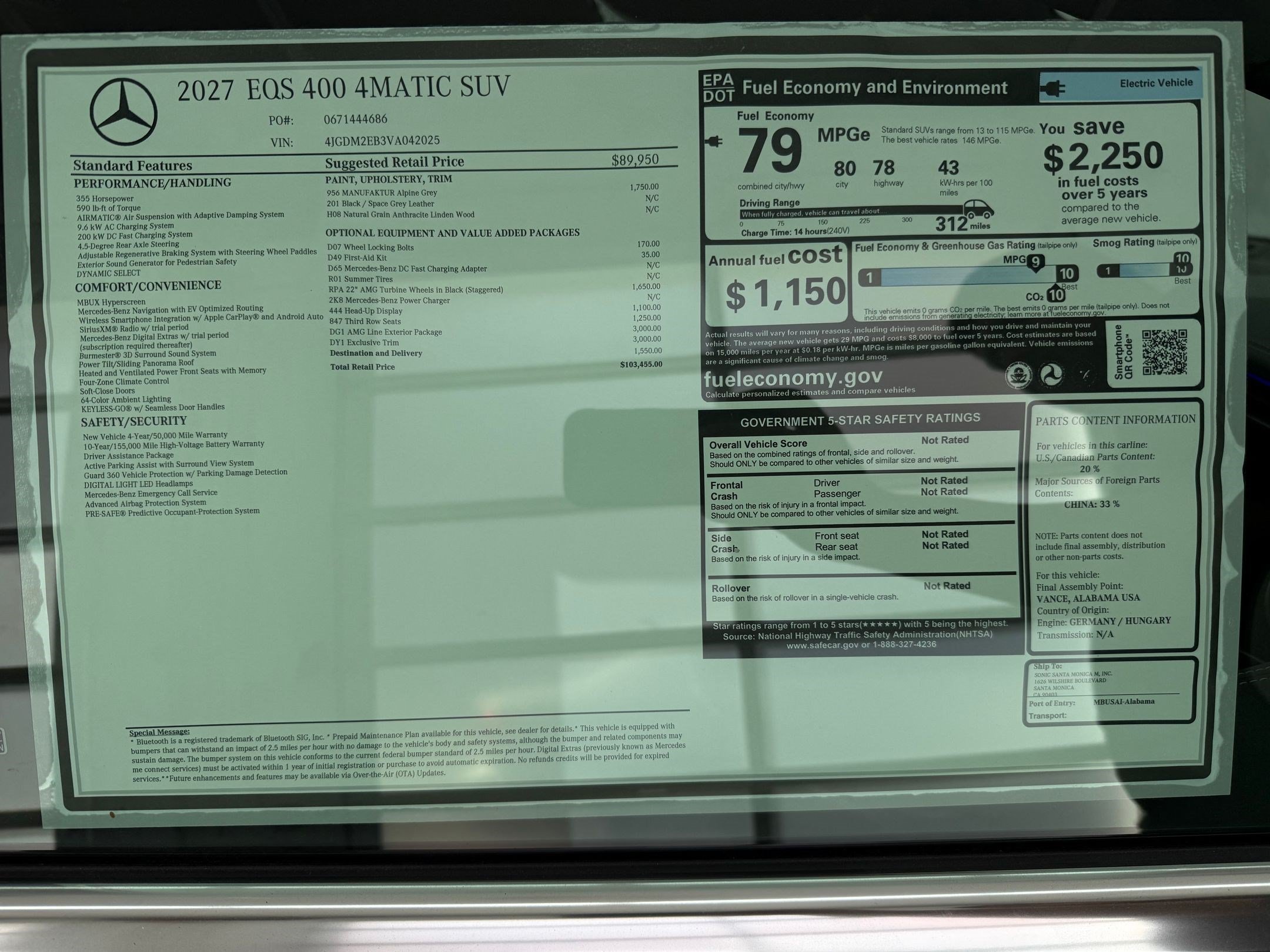 New 2027 Mercedes-Benz EQS 400 4MATIC SUV image 35