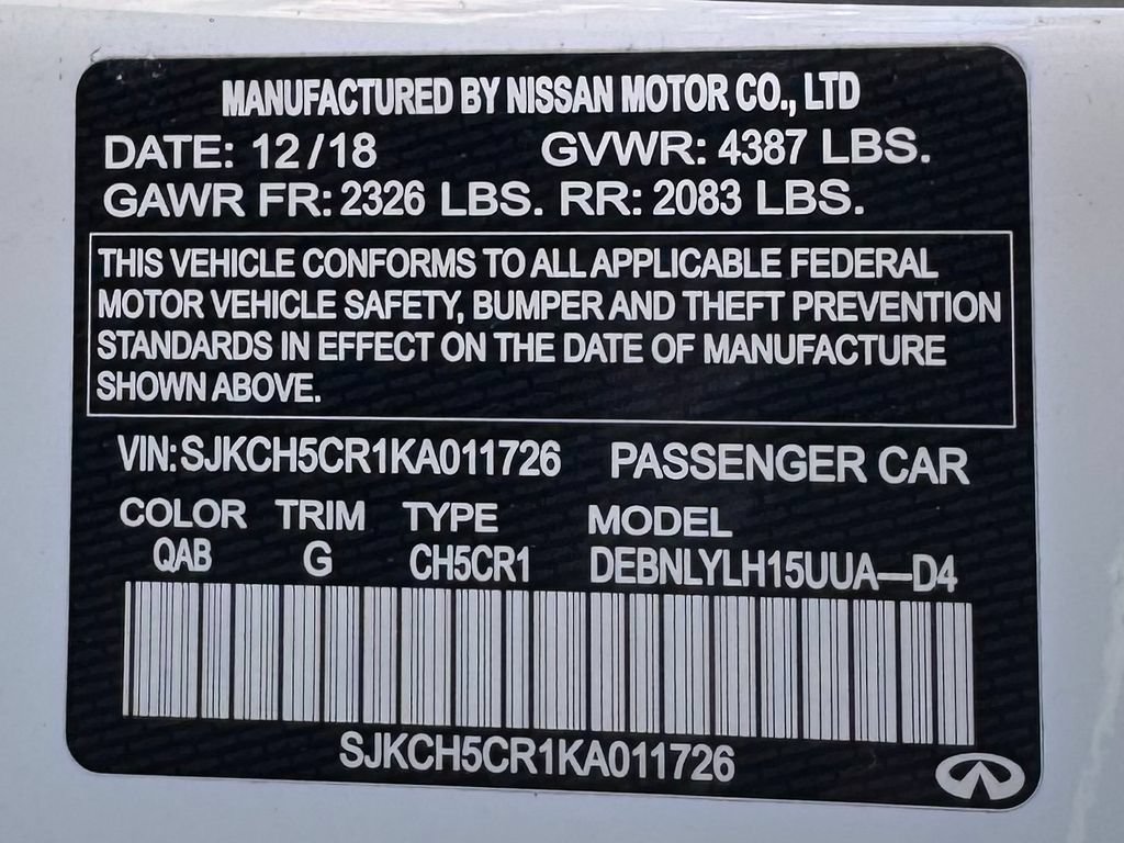 Used 2019 INFINITI QX30 AWD w/ Proassist Package image 13