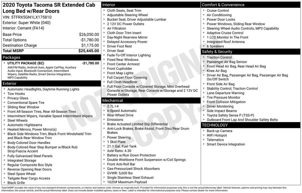 Used 2020 Toyota Tacoma SR