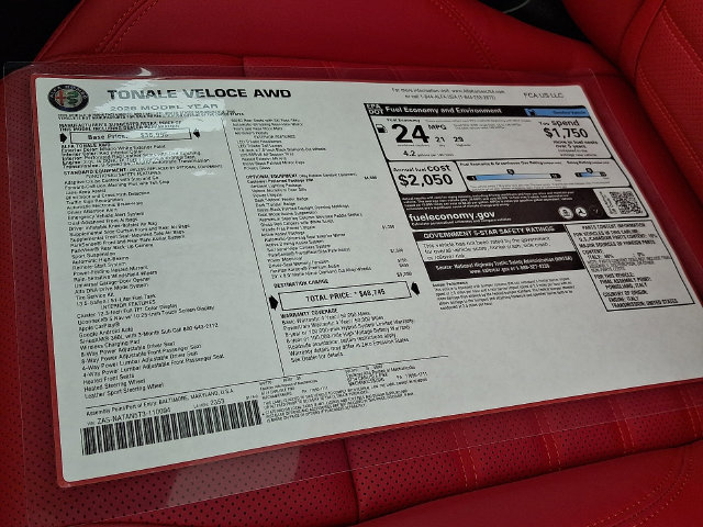 New 2026 Alfa Romeo Tonale w/ Quick Order Package 23H Volce AWD/4WD image 11