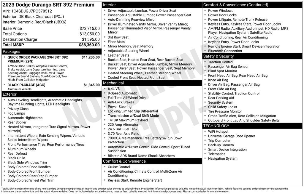 Used 2023 Dodge Durango SRT AWD/4WD image 49