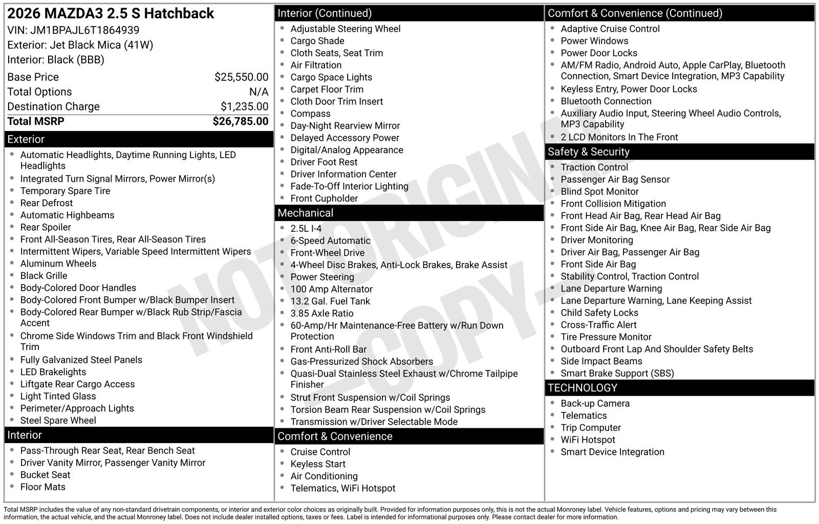 Certified 2026 MAZDA MAZDA3 s FWD image 40