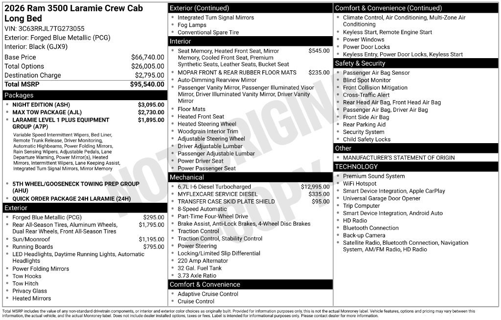 Used 2026 RAM 3500 Laramie w/ Night Edition AWD/4WD image 3