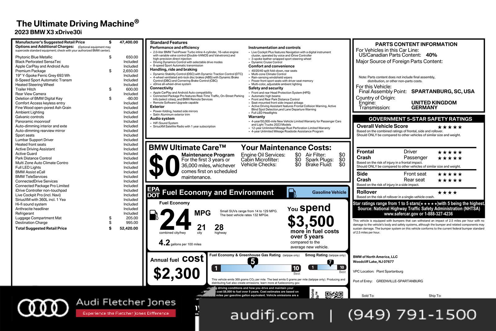Used 2023 BMW X3 xDrive30i w/ Premium Package image 25