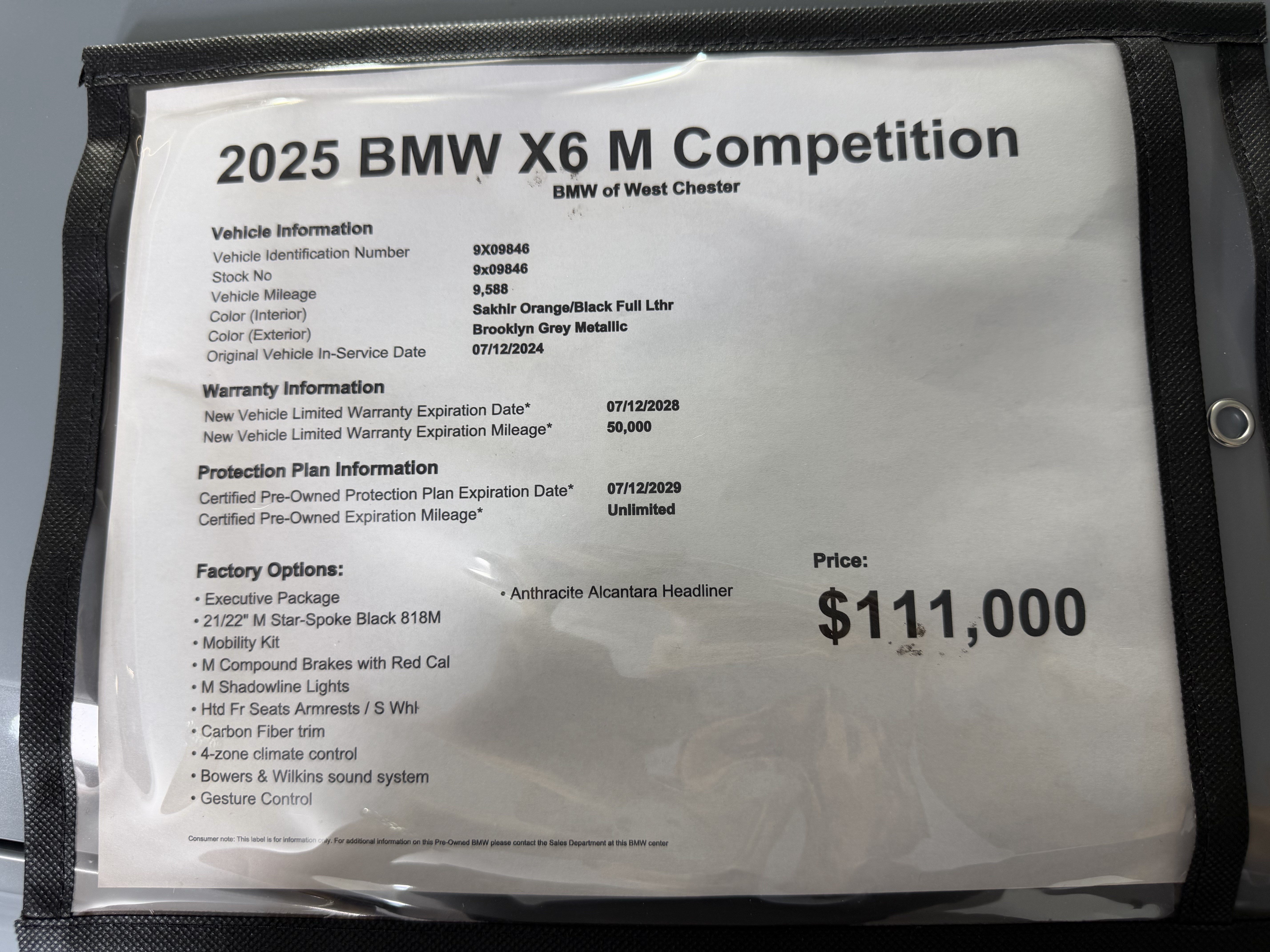 Certified 2025 BMW X6 M Competition w/ Executive Package AWD/4WD image 20