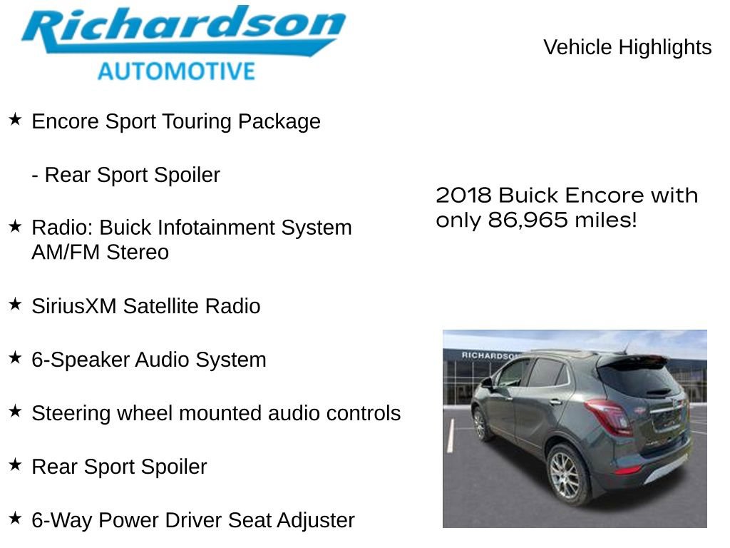Used 2018 Buick Encore Sport Touring AWD/4WD image 10