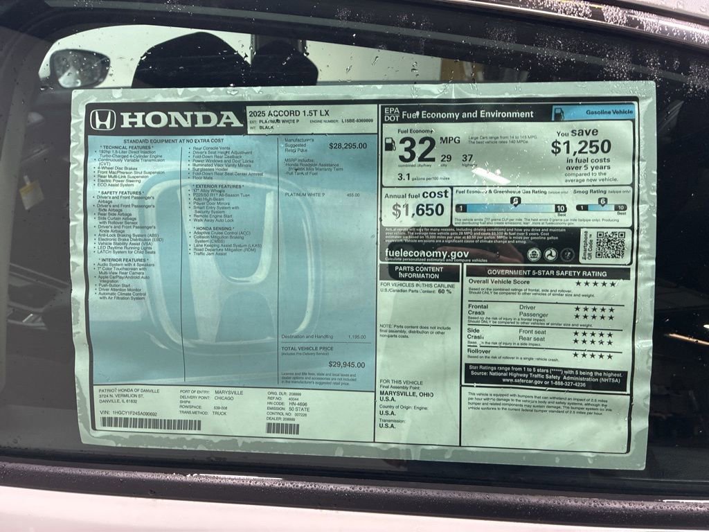 New 2025 Honda Accord LX image 13